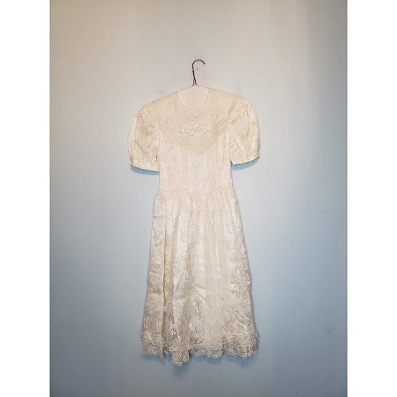 Gunne Sax Other - Vtg Jessica McClintock Gunne Sax Girls 10 Prairie Dress Cottagecore White Lace